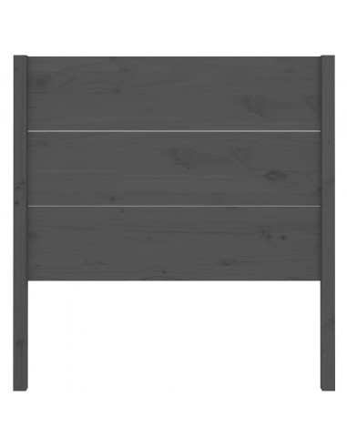 Testiera per Letto Grigia 96x4x100 cm in Legno Massello di Pino