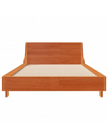 Giroletto con Testiera Marrone Cera 100x200 cm Massello Pino