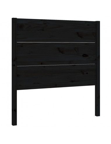 Testiera per Letto Nera 96x4x100 cm in Legno Massello di Pino