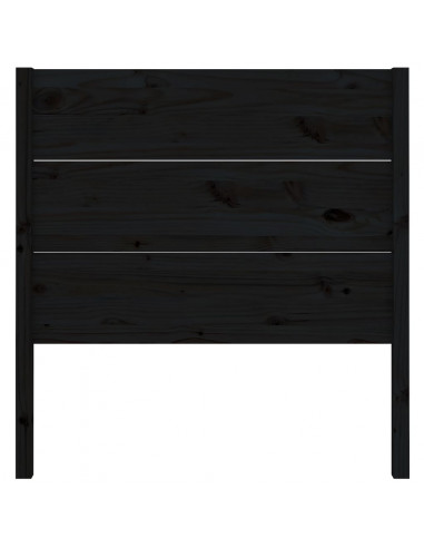 Testiera per Letto Nera 96x4x100 cm in Legno Massello di Pino