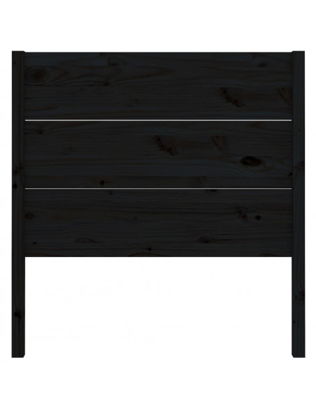 Testiera per Letto Nera 96x4x100 cm in Legno Massello di Pino