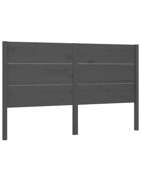 Testiera per Letto Grigia 126x4x100cm in Legno Massello di Pino