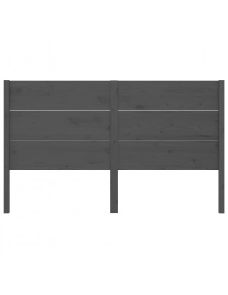 Testiera per Letto Grigia 126x4x100cm in Legno Massello di Pino