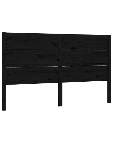 Testiera per Letto Nera 126x4x100 cm in Legno Massello di Pino