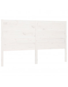 Testiera per Letto Bianca 146x4x100cm in Legno Massello di Pino 2
