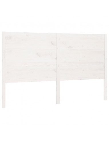Testiera per Letto Bianca 146x4x100cm in Legno Massello di Pino