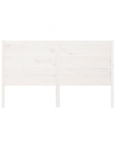 Testiera per Letto Bianca 146x4x100cm in Legno Massello di Pino