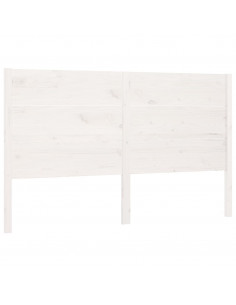 Testiera per Letto Bianca 156x4x100cm in Legno Massello di Pino 2