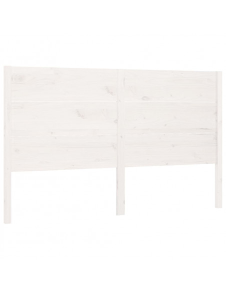 Testiera per Letto Bianca 156x4x100cm in Legno Massello di Pino