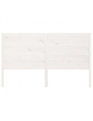 Testiera per Letto Bianca 156x4x100cm in Legno Massello di Pino