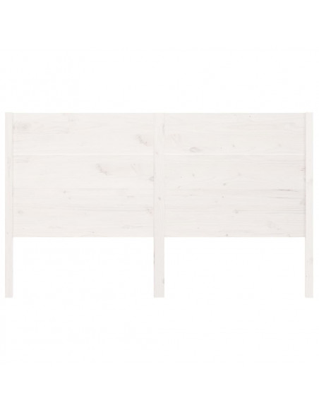 Testiera per Letto Bianca 156x4x100cm in Legno Massello di Pino