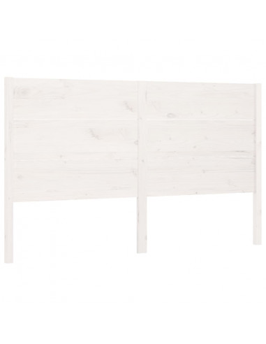Testiera per Letto Bianca 206x4x100 cm Legno Massello di Pino