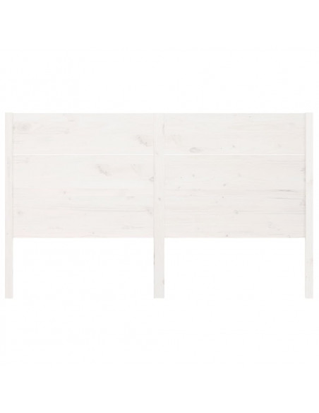 Testiera per Letto Bianca 206x4x100 cm Legno Massello di Pino