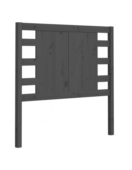 Testiera per Letto Grigia 96x4x100 cm in Legno Massello di Pino
