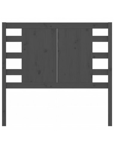 Testiera per Letto Grigia 96x4x100 cm in Legno Massello di Pino