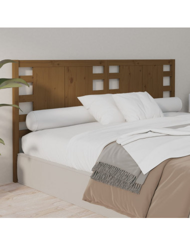 Testiera per Letto Marrone Miele 126x4x100 cm in Legno di Pino