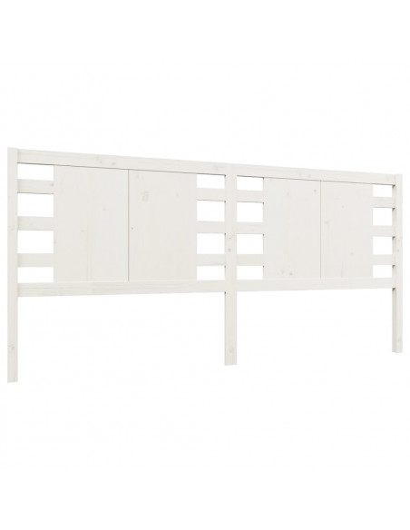 Testiera per Letto Bianca 156x4x100cm in Legno Massello di Pino