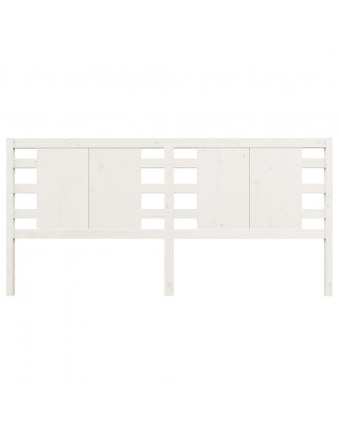 Testiera per Letto Bianca 156x4x100cm in Legno Massello di Pino