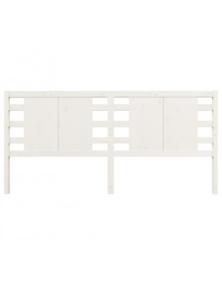 Testiera per Letto Bianca 156x4x100cm in Legno Massello di Pino