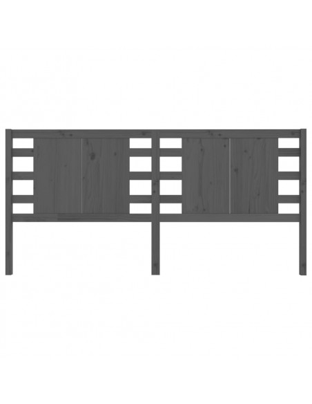 Testiera per Letto Grigia 166x4x100cm in Legno Massello di Pino