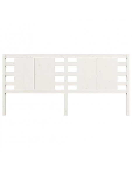 Testiera per Letto Bianca 206x4x100 cm Legno Massello di Pino