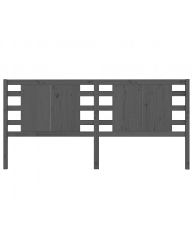 Testiera per Letto Grigia 206x4x100cm in Legno Massello di Pino