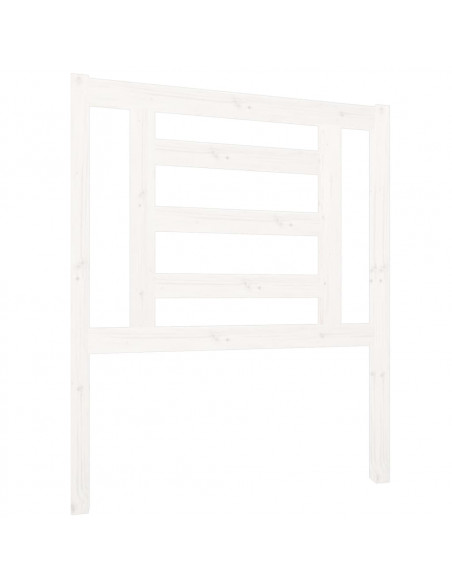 Testiera per Letto Bianca 81x4x100 cm in Legno Massello di Pino
