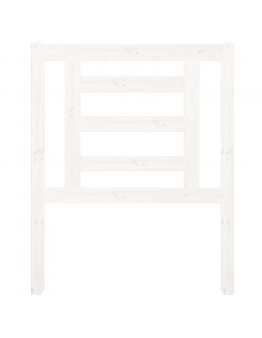 Testiera per Letto Bianca 81x4x100 cm in Legno Massello di Pino