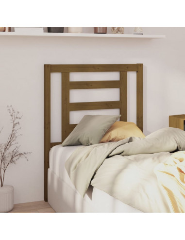 Testiera per Letto Miele 81x4x100 cm in Legno Massello di Pino