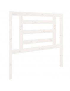 Testiera per Letto Bianca 96x4x100 cm in Legno Massello di Pino 2