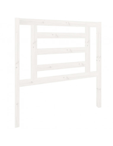 Testiera per Letto Bianca 96x4x100 cm in Legno Massello di Pino