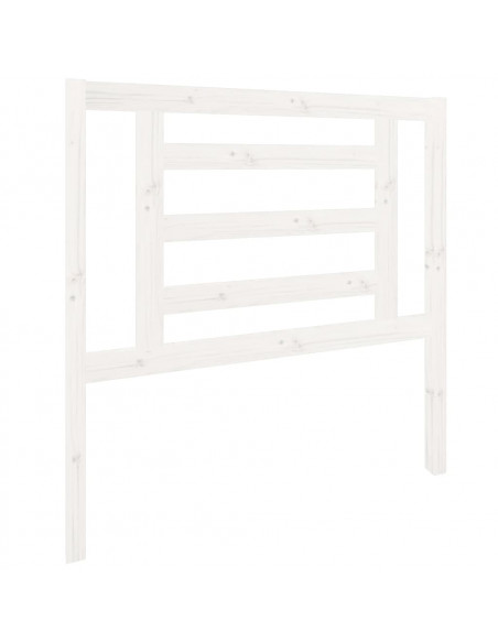 Testiera per Letto Bianca 96x4x100 cm in Legno Massello di Pino
