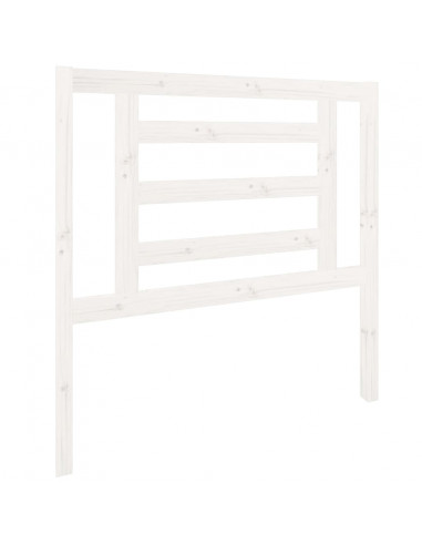Testiera per Letto Bianca 96x4x100 cm in Legno Massello di Pino