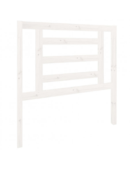 Testiera per Letto Bianca 96x4x100 cm in Legno Massello di Pino