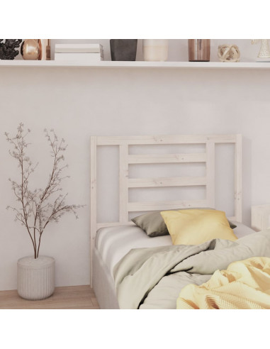 Testiera per Letto Bianca 96x4x100 cm in Legno Massello di Pino