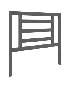 Testiera per Letto Grigia 96x4x100 cm in Legno Massello di Pino 2