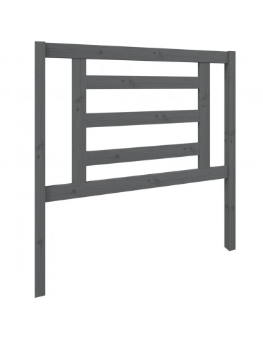 Testiera per Letto Grigia 96x4x100 cm in Legno Massello di Pino