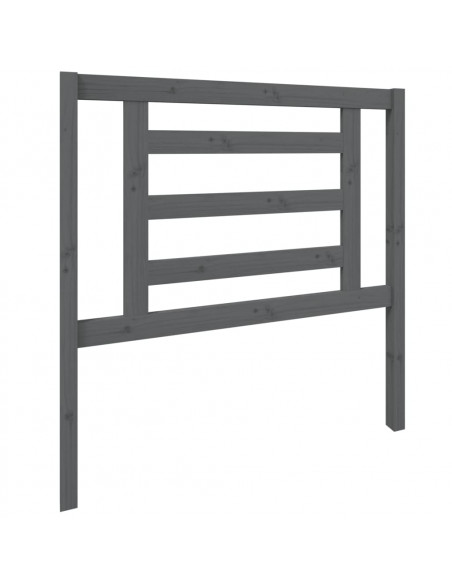 Testiera per Letto Grigia 96x4x100 cm in Legno Massello di Pino