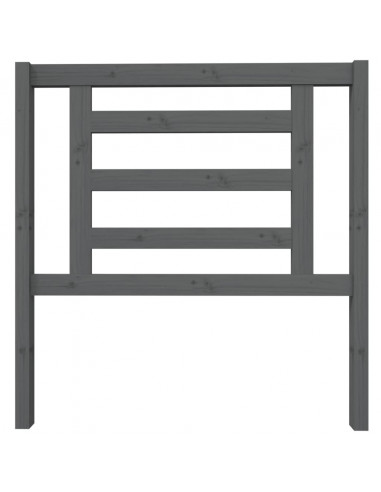 Testiera per Letto Grigia 96x4x100 cm in Legno Massello di Pino