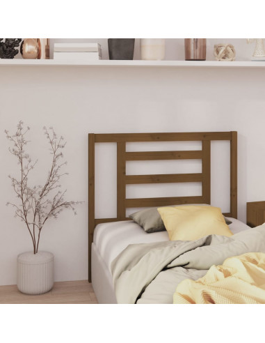Testiera per Letto Miele 96x4x100 cm in Legno Massello di Pino