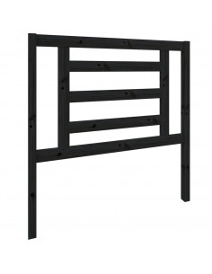 Testiera per Letto Nera 96x4x100 cm in Legno Massello di Pino 2