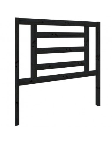 Testiera per Letto Nera 96x4x100 cm in Legno Massello di Pino
