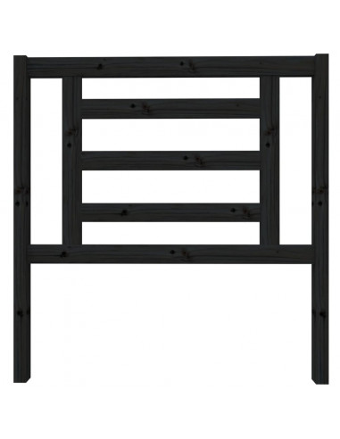 Testiera per Letto Nera 96x4x100 cm in Legno Massello di Pino