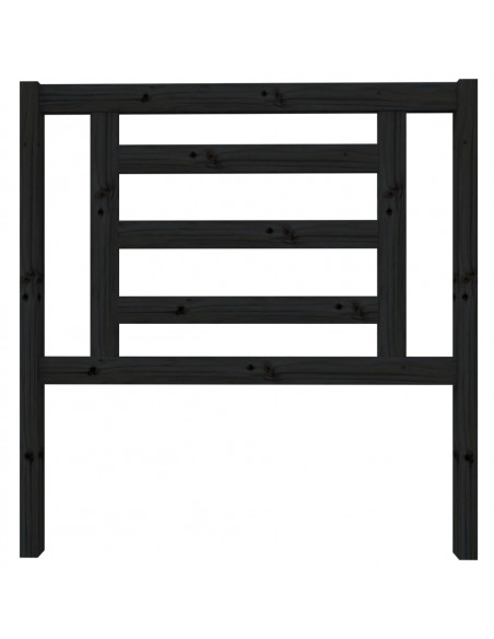 Testiera per Letto Nera 96x4x100 cm in Legno Massello di Pino