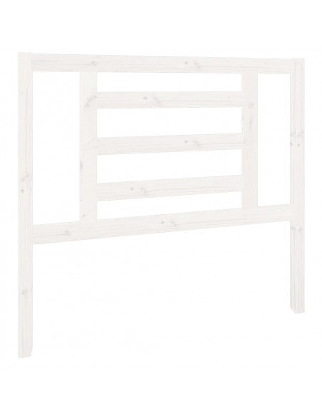 Testiera per Letto Bianca 106x4x100cm in Legno Massello di Pino