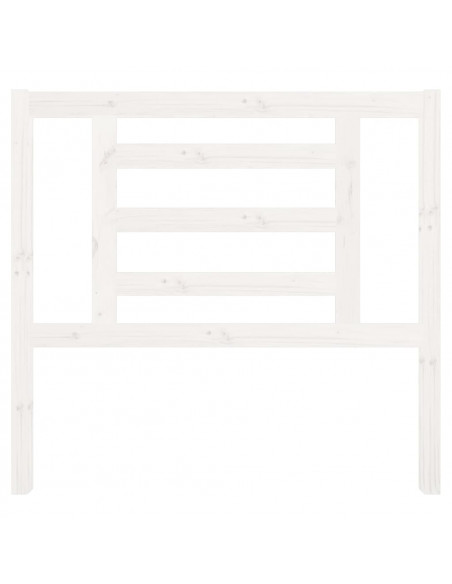 Testiera per Letto Bianca 106x4x100cm in Legno Massello di Pino