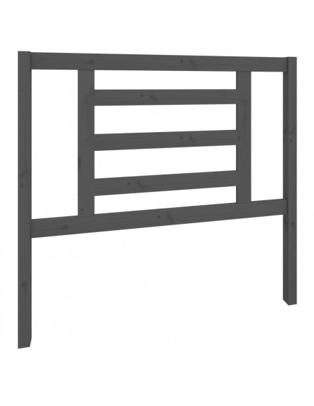 Testiera per Letto Grigia 106x4x100cm in Legno Massello di Pino