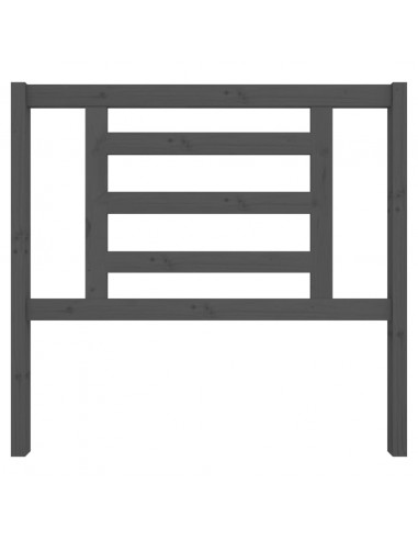 Testiera per Letto Grigia 106x4x100cm in Legno Massello di Pino