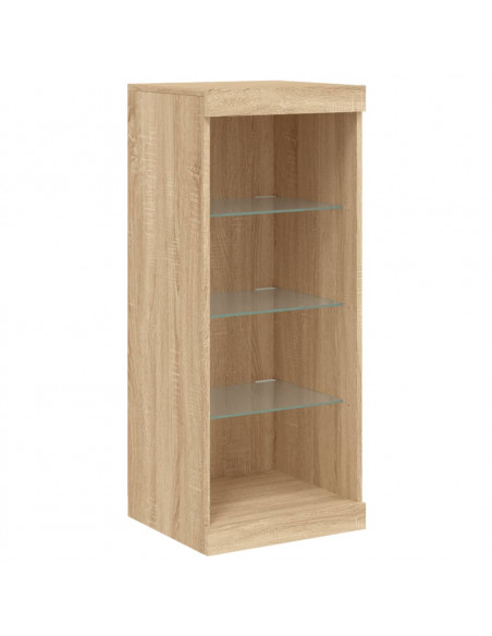 Credenze con Luci LED 3 pz Rovere Sonoma in Legno Multistrato