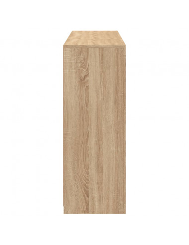 Credenze con Luci LED 3 pz Rovere Sonoma in Legno Multistrato